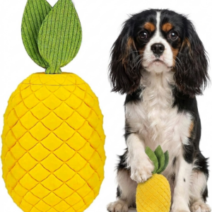Pineapple Dog Chew Toy for Aggressive Chewers, Durable Squeaky Toy "Size: Small"
