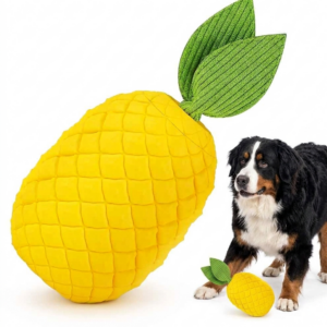 Pineapple Dog Chew Toy for Aggressive Chewers, Durable Squeaky Toy "Size: Large"